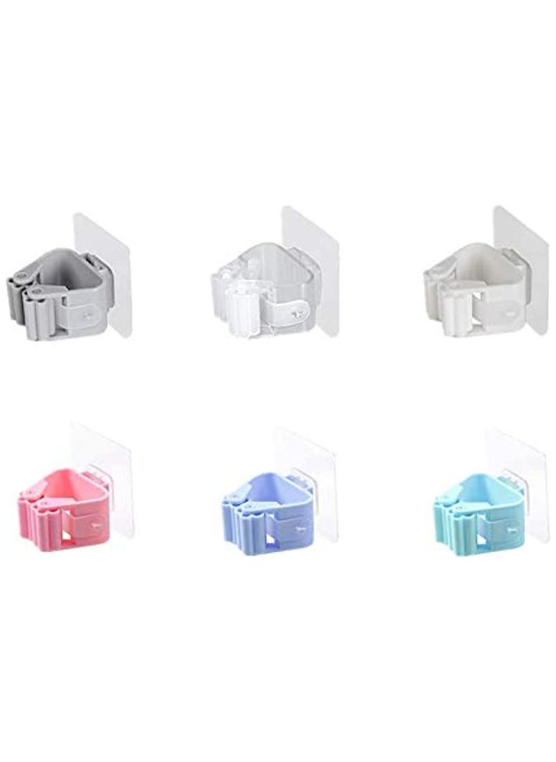 Wall Mounted Mop Organizer 6 Pieces -Multi color  - Image 1