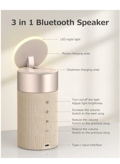 SYOSI SYOSI Bluetooth Speaker, Magnetic Wireless Charger Phone Holder, Bluetooth Speakers with Night Light, 2 in 1 Wireless Charging Station with Night Light and Speaker for iPhone 14 13 12  - Image 2