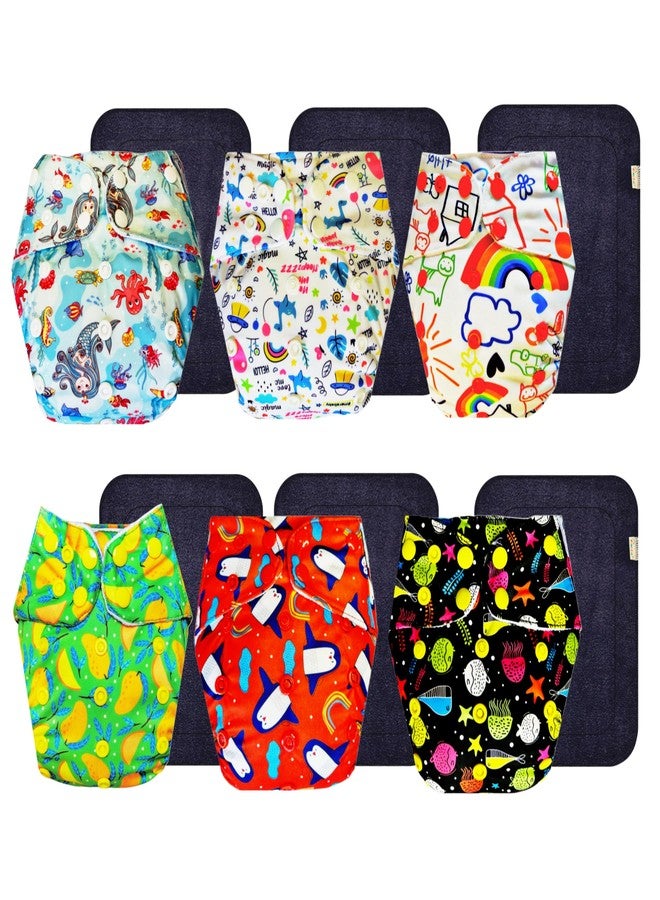 حفاضات دمبلدو القماشية الممتازة مع حشوة سوداء (عبوة من 6 قطع) | ناعمة ولطيفة | مانعة للتسرب | مناسبة للسفر | موثوقة من قبل الأمهات | من 3 أشهر إلى 3 سنوات | للجنسين - Image 1