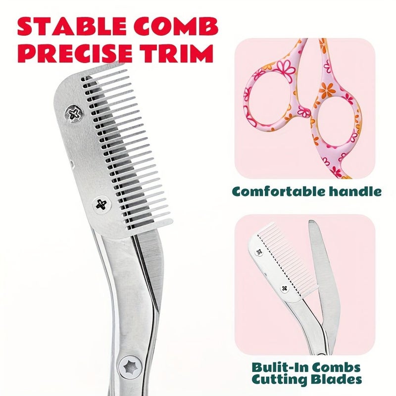 Stainless Steel Eyebrow Trimming Scissors With Comb Easy Shaping And Grooming For Perfect Brows Gift For Men Women - Image 2