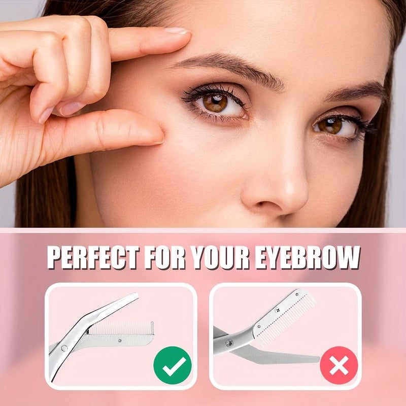 Stainless Steel Eyebrow Trimming Scissors With Comb Easy Shaping And Grooming For Perfect Brows Gift For Men Women - Image 5