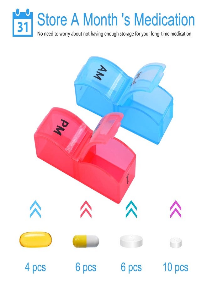 GREENCYCLE Monthly Pill Organizer 2 Times a Day, 30 Days Pill Box AM PM, 4 Week Pill Cases, One Month Pill Medicine Container Small Separate Compartments to Hold Vitamins, Fish Oil, Supplements - Image 2