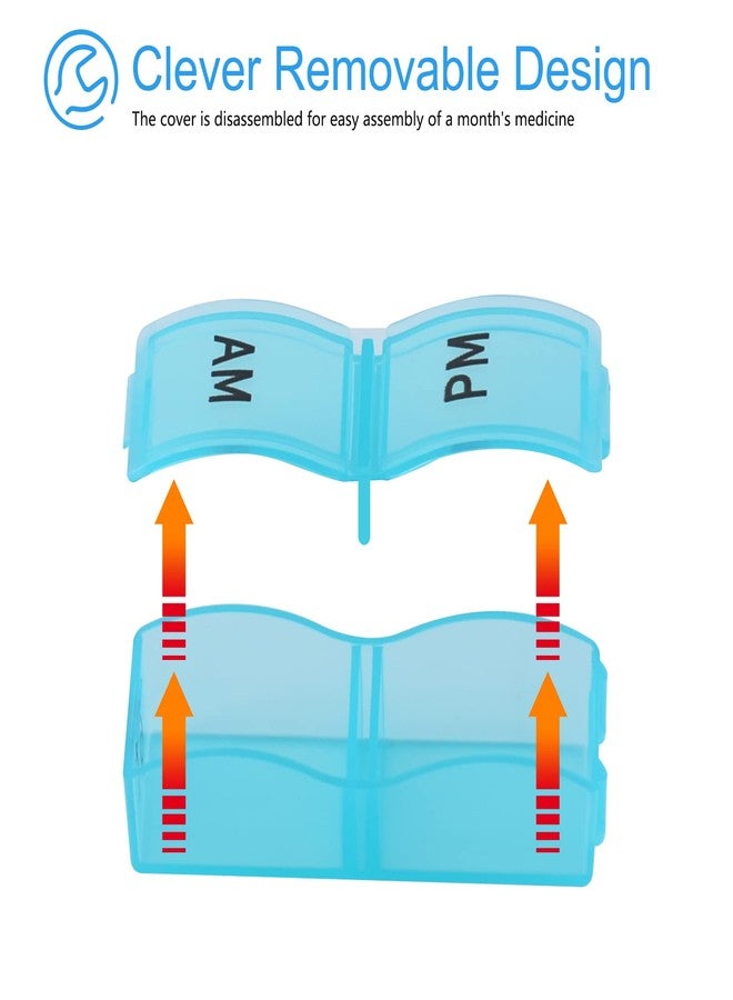 GREENCYCLE Monthly Pill Organizer 2 Times a Day, 30 Days Pill Box AM PM, 4 Week Pill Cases, One Month Pill Medicine Container Small Separate Compartments to Hold Vitamins, Fish Oil, Supplements - Image 3
