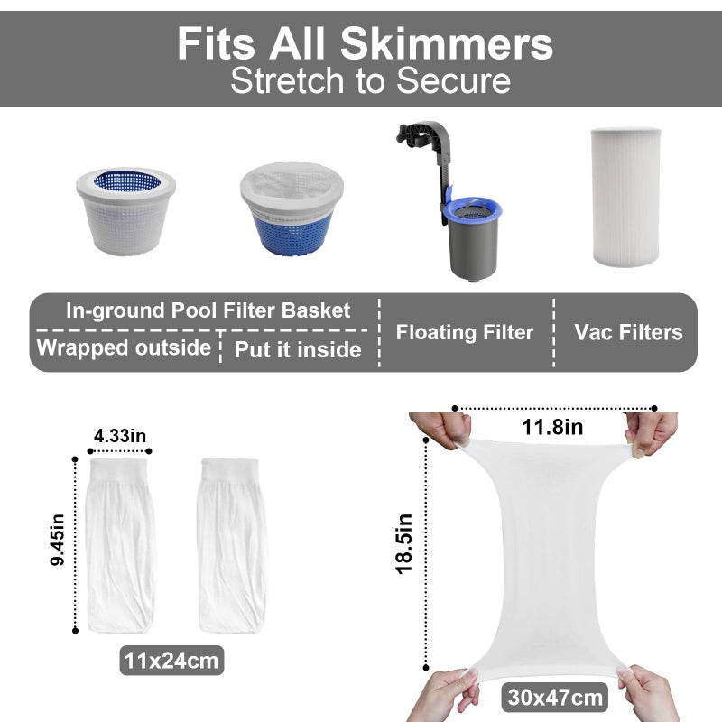 TidyMister 20-Pack of Pool Skimmer Socks - Pool Skimmer Socks for Inground Pool Or Above Ground Pool Filter Excellent Savers for Pool Baskets and Surface Skimmers - Image 2