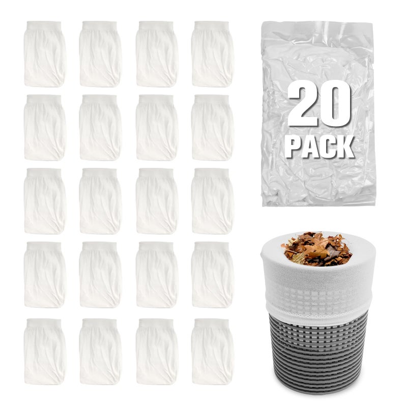 TidyMister 20-Pack of Pool Skimmer Socks - Pool Skimmer Socks for Inground Pool Or Above Ground Pool Filter Excellent Savers for Pool Baskets and Surface Skimmers - Image 1