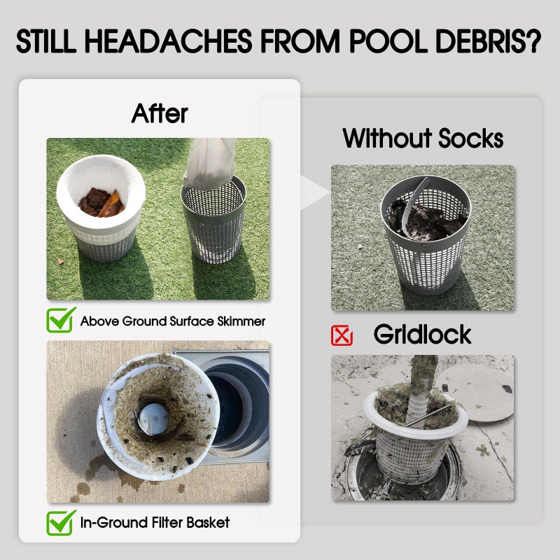TidyMister 20-Pack of Pool Skimmer Socks - Pool Skimmer Socks for Inground Pool Or Above Ground Pool Filter Excellent Savers for Pool Baskets and Surface Skimmers - Image 3