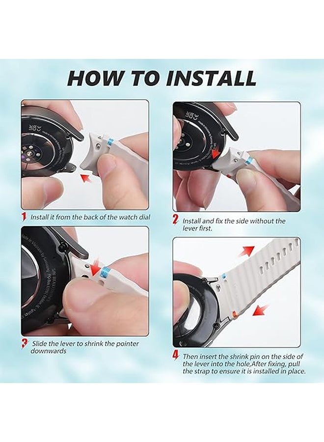 O Ozone No Gap For Samsung Galaxy Watch 7 6 5 4 Band 40mm 44mm/For Galxy Ultra 47mm/For Galaxy FE/5 Pro/6 Classic,20mm Soft Silicone Sport Bands- Black - Image 4