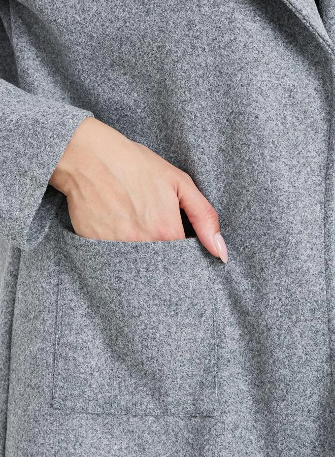 Take Two  Grey Midi Edge-to-Edge Coat for Women | Best Price UAE
