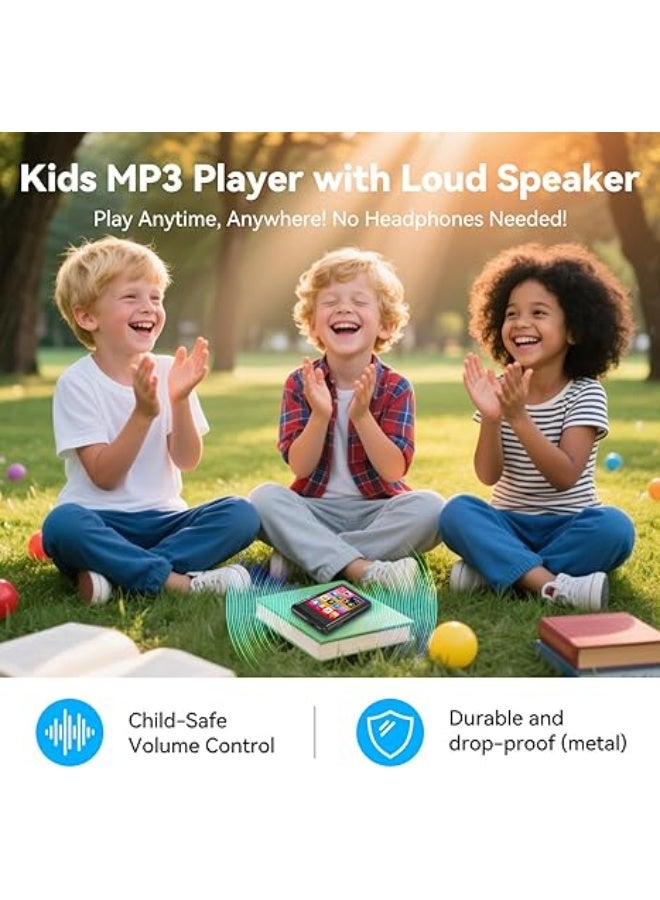Colorcool MP3 Player with Bluetooth 5.4, Touch Screen Music Player with Speaker, FM Radio, Voice Recording, Supports 512GB SD Card and Includes Earphones for Portable Use During Running and Sports - Image 2