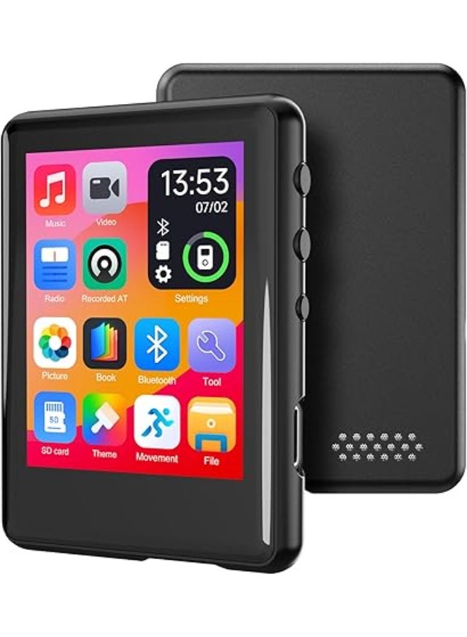 Colorcool MP3 Player with Bluetooth 5.4, Touch Screen Music Player with Speaker, FM Radio, Voice Recording, Supports 512GB SD Card and Includes Earphones for Portable Use During Running and Sports - Image 1