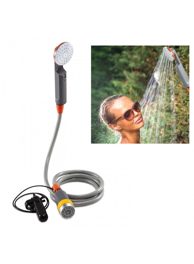 Ivation Portable Camping Shower | Compact Handheld & Hands-Free Rechargeable Outdoor Shower Head & Cleaning System w/ 3.7V Pump, 6-Ft Hose, Bidet Head, Removable Filter, Multiuse Hook & USB Cable - Image 2