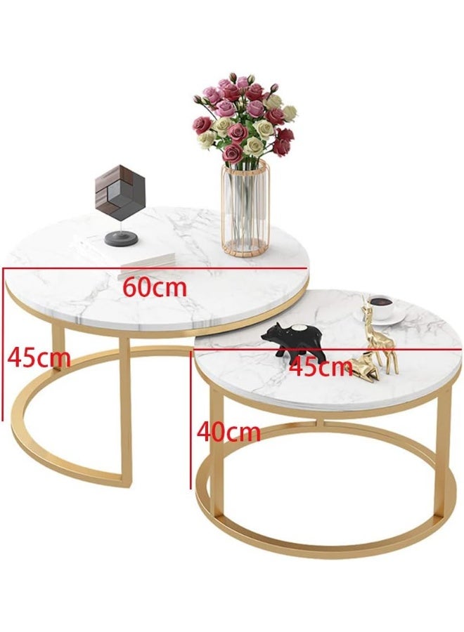 YJX - Side table End Nested Coffee Tables, Set of 2, 60/45 - Image 3
