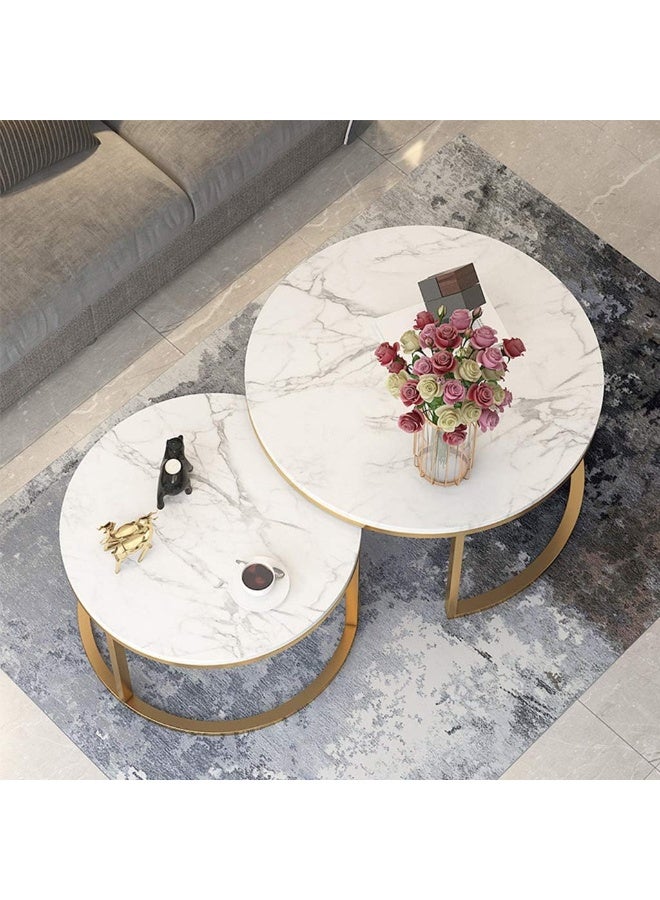YJX - Side table End Nested Coffee Tables, Set of 2, 60/45 - Image 2