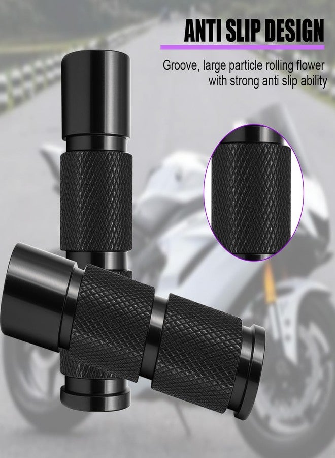 Sandfren 2PCS Motorcycle Foot Pegs, Aluminum M8 CNC Motorbikes Passenger Pedals Footrests, Motorbicycle Rearsets Footpeg Accessories, Universal for 8mm Install Hole Bicycle Dirt Bike (Black) - Image 4