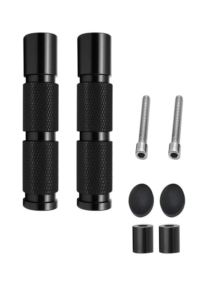 Sandfren 2PCS Motorcycle Foot Pegs, Aluminum M8 CNC Motorbikes Passenger Pedals Footrests, Motorbicycle Rearsets Footpeg Accessories, Universal for 8mm Install Hole Bicycle Dirt Bike (Black) - Image 1