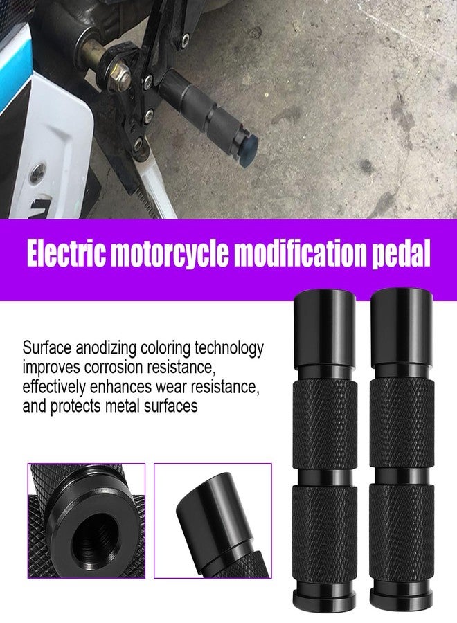Sandfren 2PCS Motorcycle Foot Pegs, Aluminum M8 CNC Motorbikes Passenger Pedals Footrests, Motorbicycle Rearsets Footpeg Accessories, Universal for 8mm Install Hole Bicycle Dirt Bike (Black) - Image 5