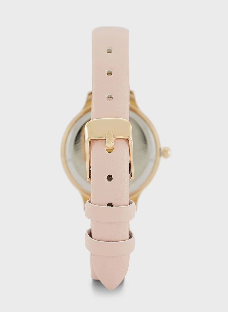 ELLA Stone Set Slim Strap Watch