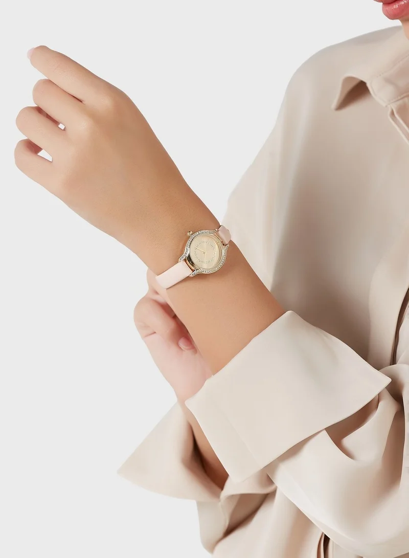 ELLA Stone Set Slim Strap Watch
