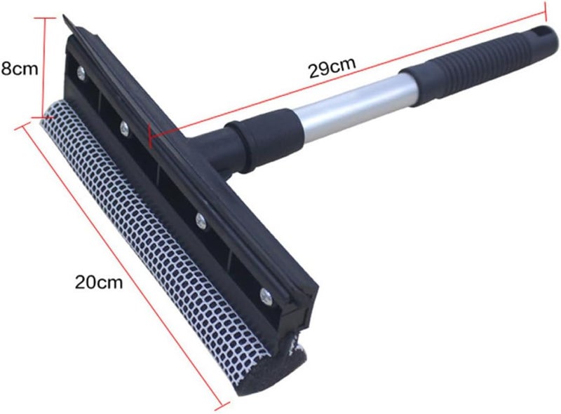 Double-Sided Window Glass Brush Cleaner 20X25Cm Black, Single-Piece Window Glass Cleaning Tool with Wiper for Home and Kitchen Use - Image 2