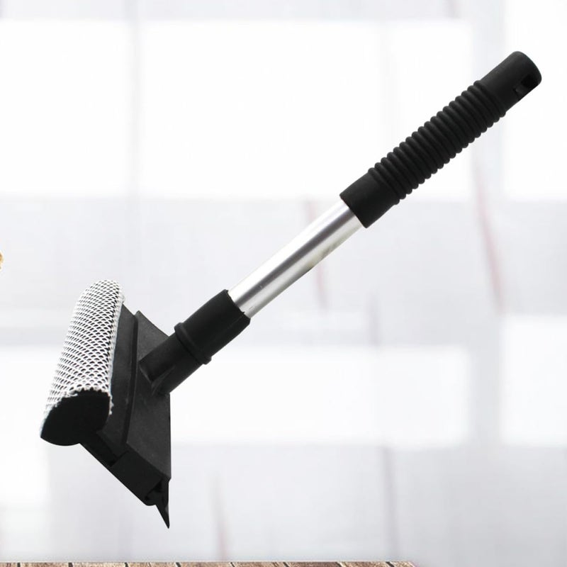 Double-Sided Window Glass Brush Cleaner 20X25Cm Black, Single-Piece Window Glass Cleaning Tool with Wiper for Home and Kitchen Use - Image 5