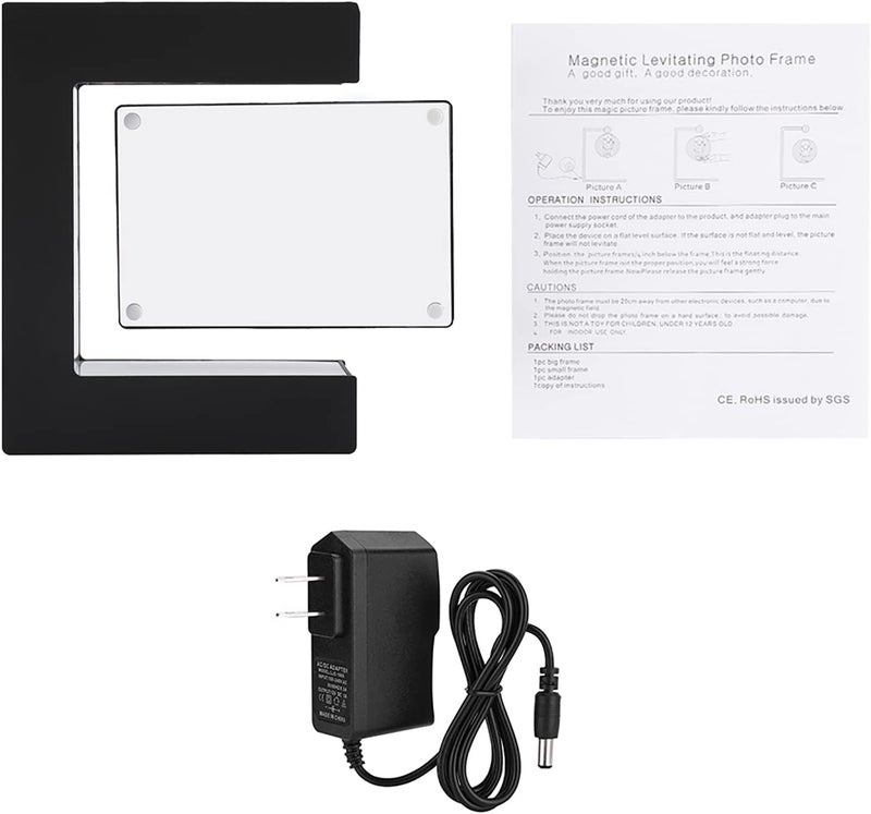 LED Magnetic Levitation Photo Frame Beautiful Magnetic Suspension Wedding Decoration (US Plug) - Image 1