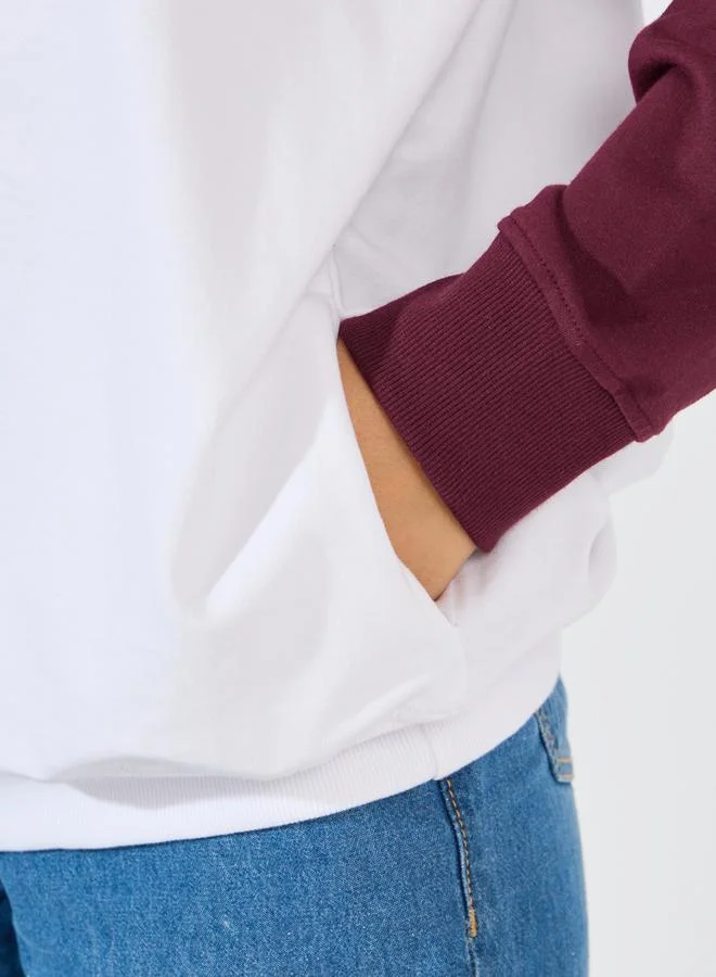 Styli Oversized Longline Slogan Print Sweatshirt