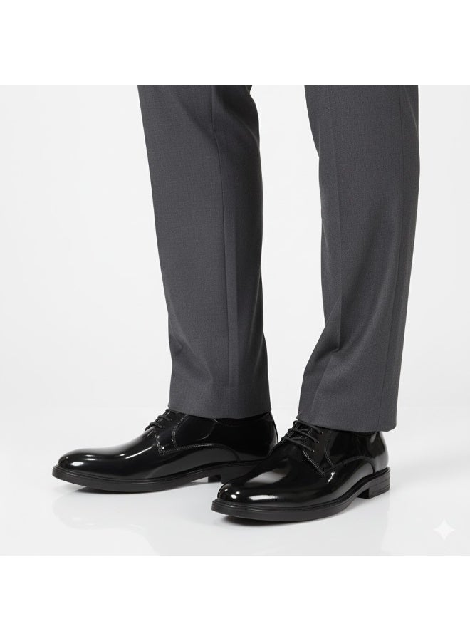 Men's classic lace-up boots with a non-slip rubber sole - Black - Image 2