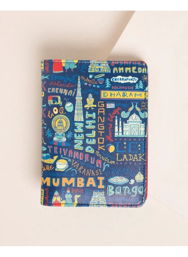 Chumbak Travel Diaries Blue Passport Holder