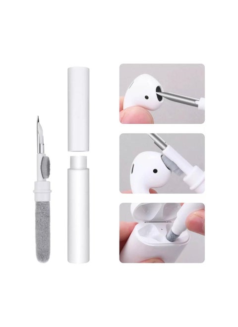 Airpod Cleaner Kit, Earbud Cleaning Kit for Airpods Pro 1 2 3, 4 in 1 Multi-Function Cleaning Pen with Soft Brush Flocking Sponge，Suitable for Bluetooth Headset, Charging Box, Mobile Phone, Camera