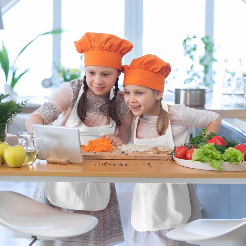 KUUQA 24 Pack Kids Art Aprons Bulk White Children Painting Aprons Art Smocks for Craft Kitchen Classroom Painting Party Supplies - Image 5