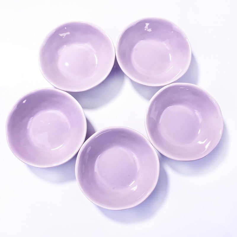 BOSILI Ceramic Soy Sauce Dish Set of 5 Dipping Bowls Cups for Sushi - Image 1