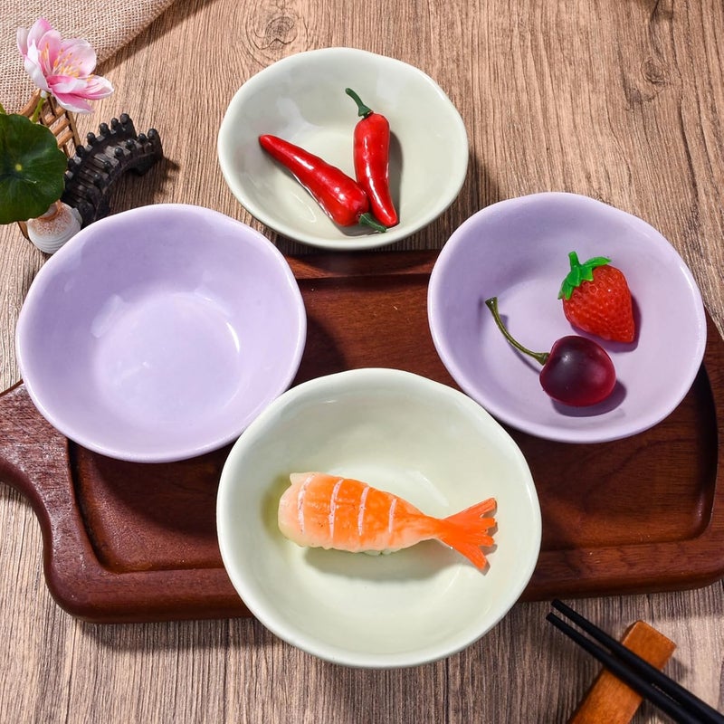 BOSILI Ceramic Soy Sauce Dish Set of 5 Dipping Bowls Cups for Sushi - Image 4