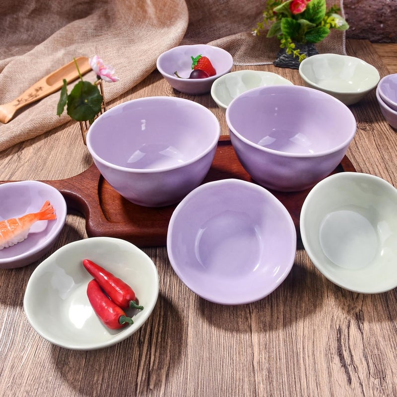 BOSILI Ceramic Soy Sauce Dish Set of 5 Dipping Bowls Cups for Sushi - Image 5