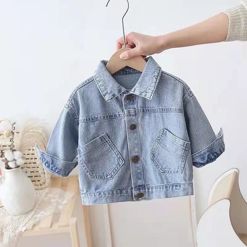 2026 New Korean Style Denim Jacket For Boys And Girls, , Cartoon Casual Loose Top For Toddlers, Trendy - Image 3
