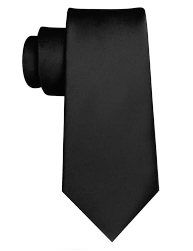 JEMYGINS Black Tie Silk Necktie for Men Business and Wedding - Image 3