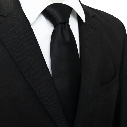 JEMYGINS Black Tie Silk Necktie for Men Business and Wedding - Image 2