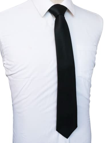 JEMYGINS Black Tie Silk Necktie for Men Business and Wedding - Image 4