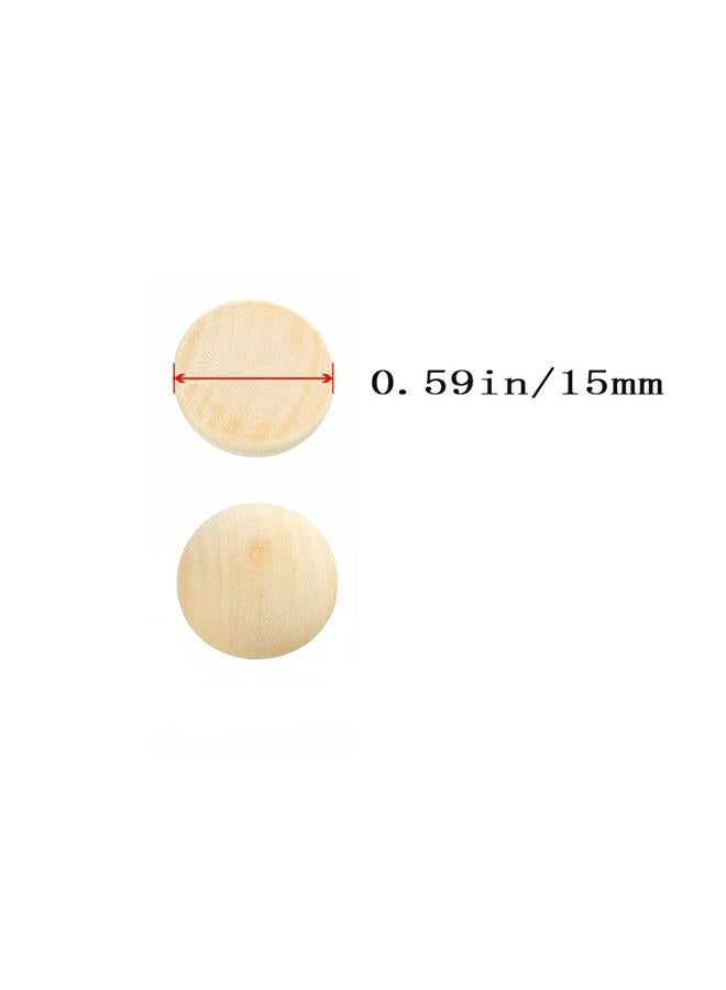 hesmartly 100pcs Half Wood Balls Unfinished Natural Half Ball Split Wood Balls for DIY Projects, Kids Arts and Craft Supplies (15mm) - Image 2