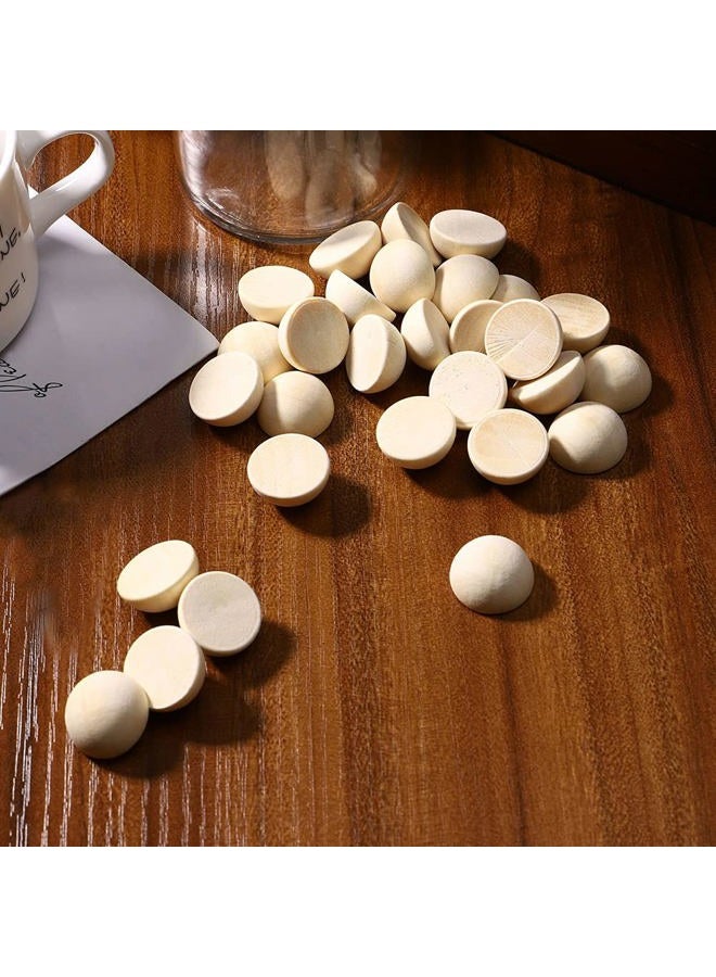 hesmartly 100pcs Half Wood Balls Unfinished Natural Half Ball Split Wood Balls for DIY Projects, Kids Arts and Craft Supplies (15mm) - Image 4