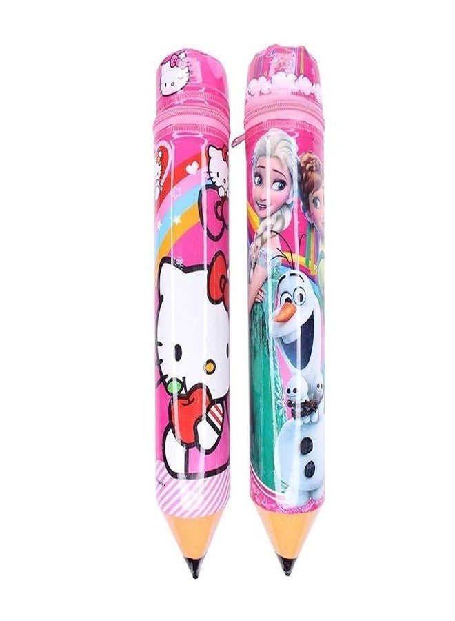 Royals Pack of 6 Pencil-Shaped Pouches - Assorted Stationery Organizer for Kids, School Supplies, Birthday Return Gifts & Party Favors - Fun Pencil Cases for Boys & Girls - 6 Pieces (Random Colour) - Image 4