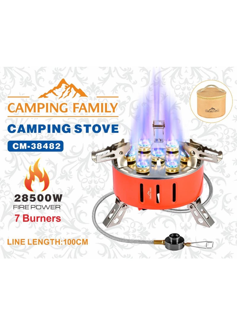 CAMPING FAMILY - Family 28500W Camping Gas Stove With 7 Burners - Image 1