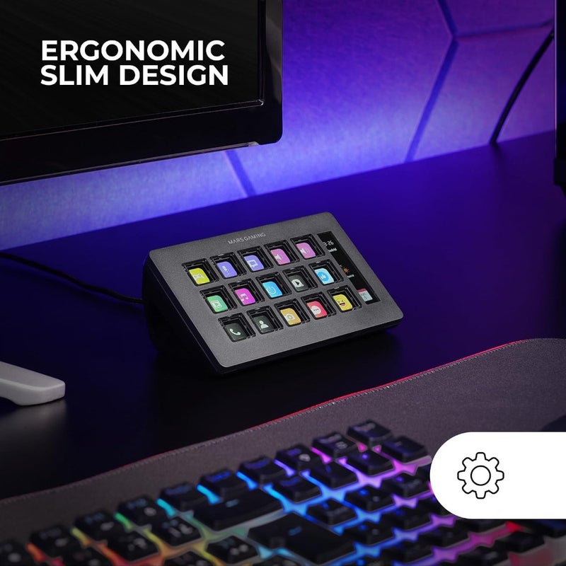 MSD-PRO Control Deck 10 LCD Keys and 4 Customizable Buttons Animated Extended Touch Screen Adjustable Base Includes Control Software USB Hub with 2x USB 3.0 + 1x USB-C White - Image 2