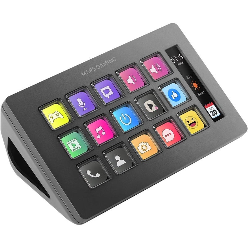 MSD-PRO Control Deck 10 LCD Keys and 4 Customizable Buttons Animated Extended Touch Screen Adjustable Base Includes Control Software USB Hub with 2x USB 3.0 + 1x USB-C White - Image 1