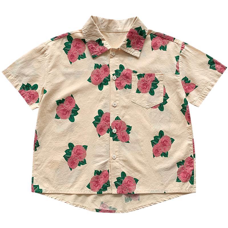 Boys'' Summer Shirt Short-Sleeve Shorts Set, Stylish Hong Kong Style for Boys, Beach Vacation Children''s Trendy Outfit - Image 2