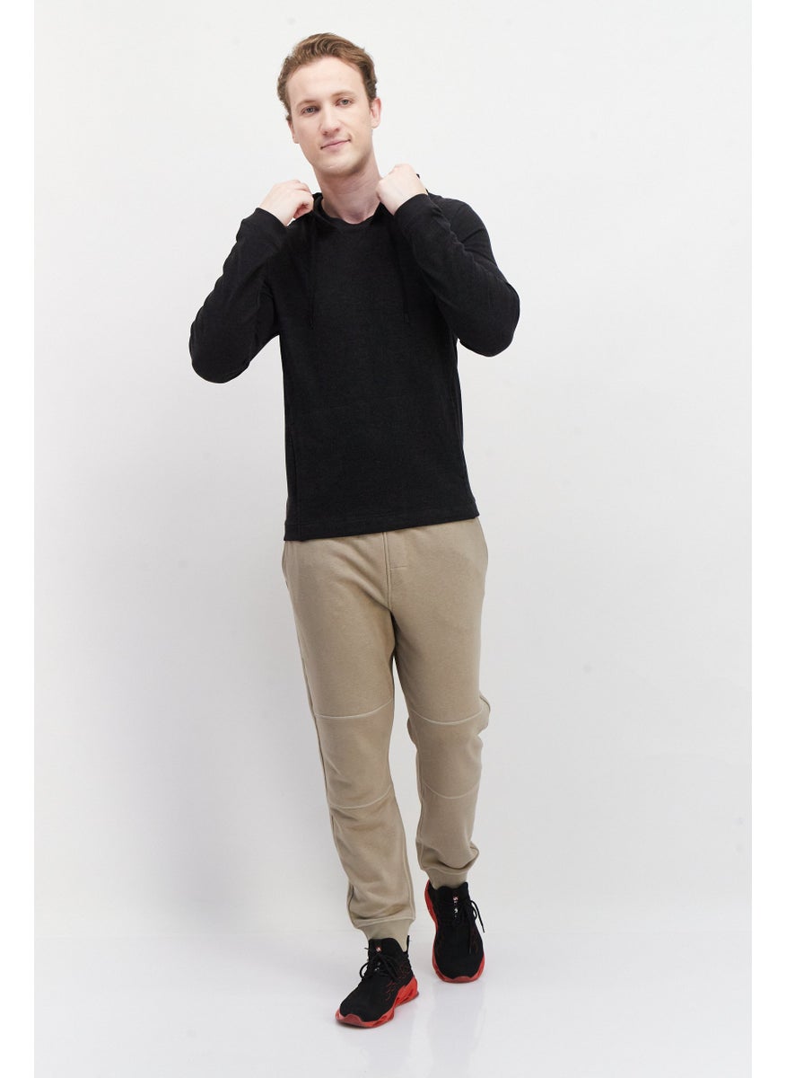 Kenneth Cole Men Hooded Long Sleeve Plain Sweatshirt, Charcoal  - Image 3