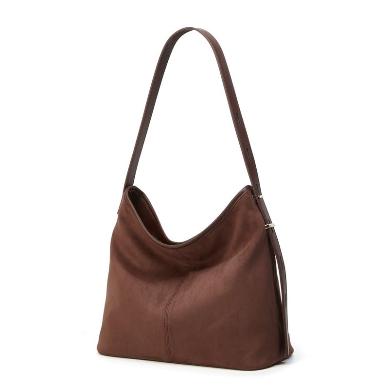 Caistre Tote Bag for Women Suede Classic Top-handle Shoulder Bags Slouchy Hobo Crossbody Bag Retro College Work Purse Handbag - Image 4