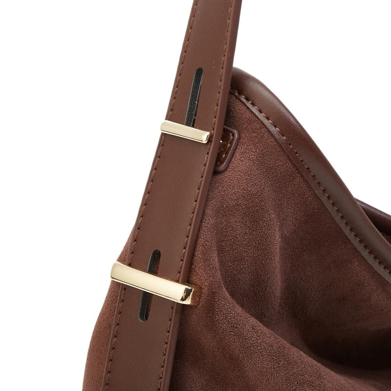 Caistre Tote Bag for Women Suede Classic Top-handle Shoulder Bags Slouchy Hobo Crossbody Bag Retro College Work Purse Handbag - Image 2