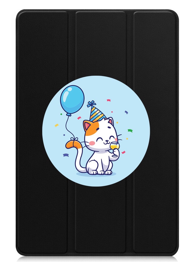 Theodor Protective Flip Case For Huawei MatePad SE 11 (2024) With Trifold Stand Auto Wake Sleep Shockproof Cover Cute Cat Birthday - Image 1