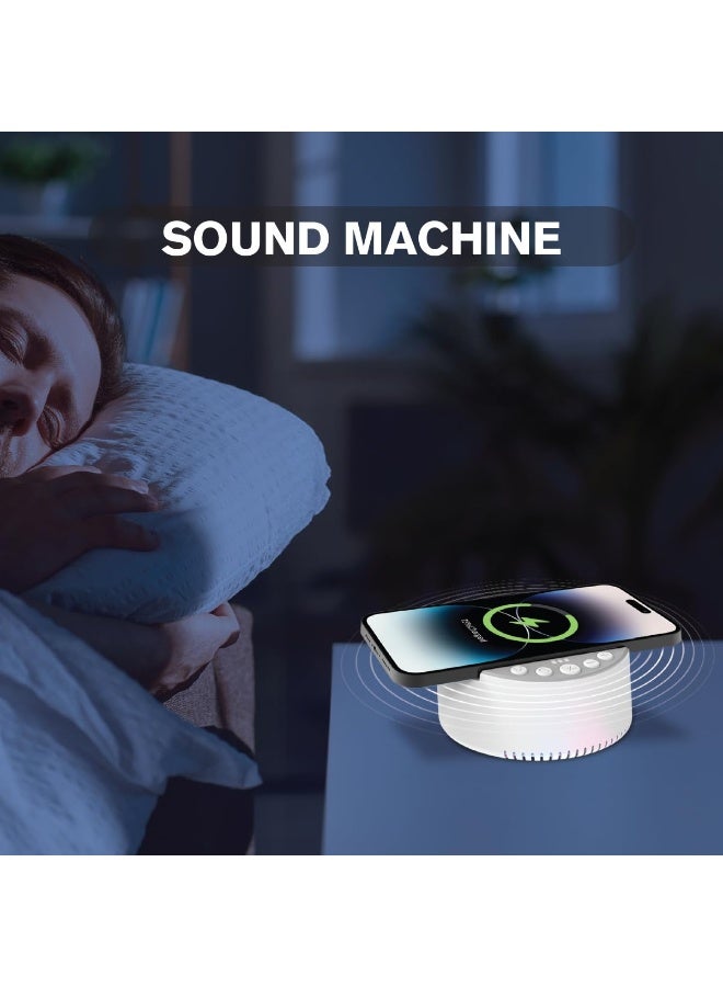 HOMESTAR Bluetooth Speaker with Sleep Therapy Sounds, Portable Wireless Speaker with 6 Sleep Tracks, 3 Timer Modes & 15W Wireless Charger, Tech Gadgets for Teens, Gift for Teenage Boys, White - Image 4