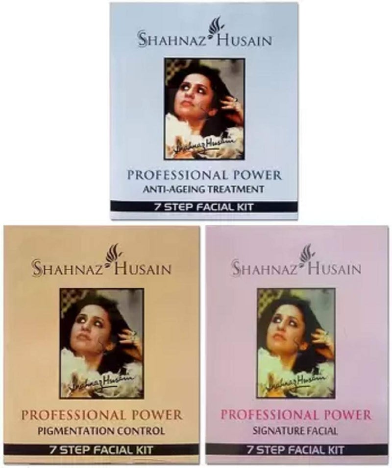 Shahnaz Husain مجموعة شهنواز حسين لمكافحة الشيخوخة والتحكم في التصبغ مع مجموعة الوجه المميزة 3 × 16 جرام - Image 2